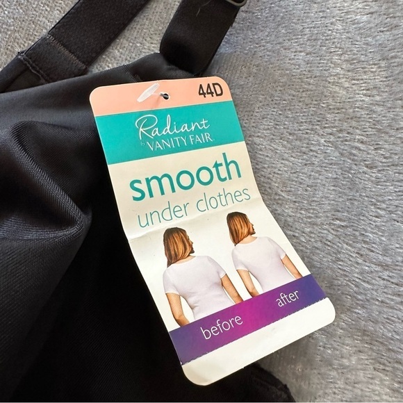 NWT Vanity Fair Radiant Womens Back Smoothing Underwire Bra Midnight Black - Picture 6 of 11